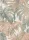 Forest Dreams: Zöld és rézbarna pálmalevél mintás (lángálló, mosható) vlies-vinyl tapéta