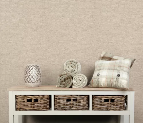 Forest Dreams: Cappuccino egyszínű texturált (lángálló, mosható) vlies-vinyl tapéta
