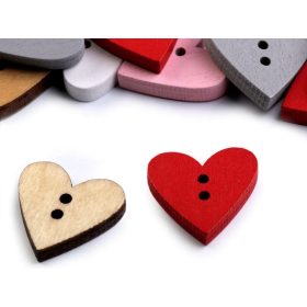 Fa gomb Szívecskés: RÓZSASZÍN