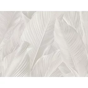   Tahiti: Selyemfényű szürkésmályva-krém levél mintás (mosható) vlies alapon vinyl felületű tapéta