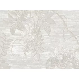   Tahiti: Alabástromfehér levél mintás (mosható) vlies alapon vinyl felületű tapéta