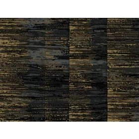   Tahiti: Fekete alapon arany sávos csíkozású (mosható) vlies alapon vinyl felületű tapéta