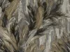 Tahiti: Fekete-ezüst-arany fényes glamour levél mintás (mosható) vlies alapon vinyl felületű tapéta