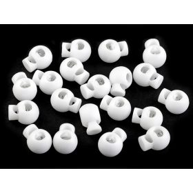   Műanyag rugós zsinórvég (egy lyukas): FEHÉR 10 db-os csomag