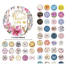   Papír öntapadós Thank you matrica Ø17mm (színes, vegyes)