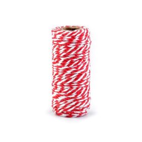 Piros-fehér pamut zsinór (1,5 mm-es) tekercsben