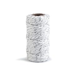 Fehér-ezüst pamut zsinór (1,5 mm-es) tekercsben (#1)