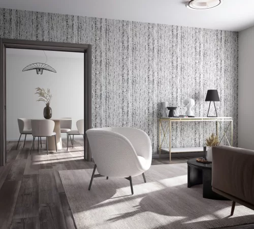 Travertino: szürke travertin kőhatású strukturált (mosható) vlies tapéta