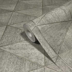   Travertino: szürke geometrikus kőmozaik mintás (mosható) vlies tapéta