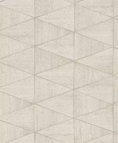 Travertino: barna-bézs geometrikus fa-kő mozaik mintás (mosható) vlies tapéta