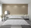 Travertino: homokbézs és taupe geometrikus mozaik mintás (mosható) vlies tapéta