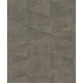   Travertino: szürke-barna fahatású geometrikus csempemintás (mosható) vlies tapéta