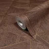 Travertino: barna-réz fahatású geometrikus csempemintás (mosható) vlies tapéta