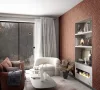 Travertino: taupe fa lamella mintás (mosható) vlies tapéta