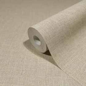   Travertino: taupe finom textilhatású (mosható) vlies tapéta