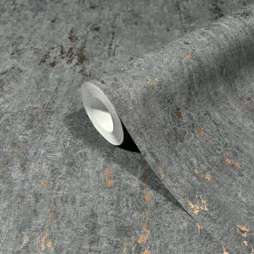   City Romance Beton: fekete alapon arany fényes mintás vlies-vinyl tapéta
