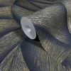 Ritus: Fekete arany gyöngyház fényes hatású modern dombormintás (mosható) vlies-vinyl tapéta