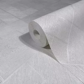   Ritus: Gyöngyházas törtfehér fényes hatású négyszöges modern dombormintás (mosható) vlies-vinyl tapéta