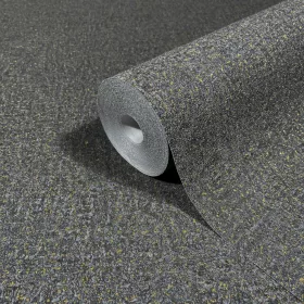   Ritus: Fekete-arany apró betonmintás egyszínű matt texturált (mosható) vlies-vinyl tapéta