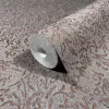 Ritus: Barnáslila alapon fémes bronz virág mintás(mosható) vlies-vinyl tapéta