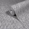 Ritus: Modern ezüst szürke rombusz mintás (mosható) vlies-vinyl tapéta