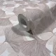 Boho: Lágy rózsabézs ginkgo mintás lenvászon hatású (mosható) vlies-vinyl tapéta