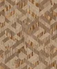 Boho: Aranybézs faerezetes geometrikus lenvászon hatású (mosható) vlies-vinyl tapéta