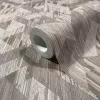 Boho: Hamvas barna faerezetes geometrikus lenvászon hatású (mosható) vlies-vinyl tapéta