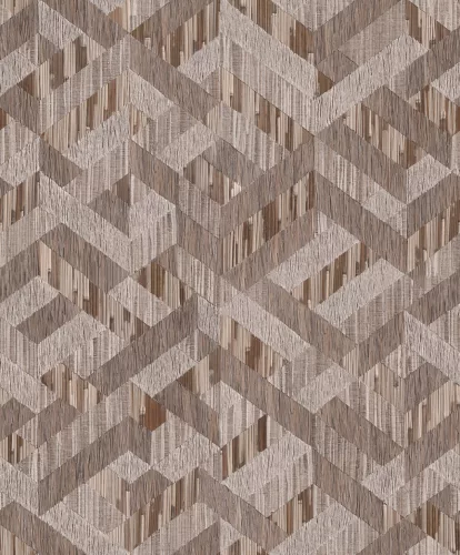 Boho: Hamvas barna faerezetes geometrikus lenvászon hatású (mosható) vlies-vinyl tapéta