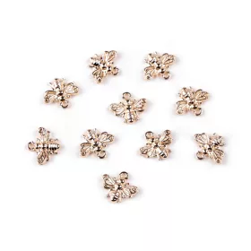 Arany színű fém medál mini méhecske 13x11 mm