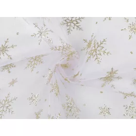 Glitteres farsangi/karácsonyi organza hópelyhekkel: ARANY