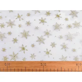 Glitteres farsangi/karácsonyi organza hópelyhekkel: ARANY