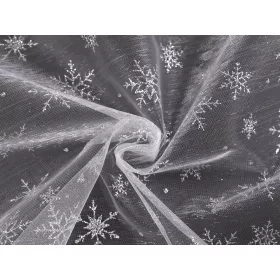 Glitteres farsangi/karácsonyi organza hópelyhekkel: EZÜST