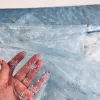 Glitteres farsangi/karácsonyi organza hópelyhekkel: HALVÁNY KÉK