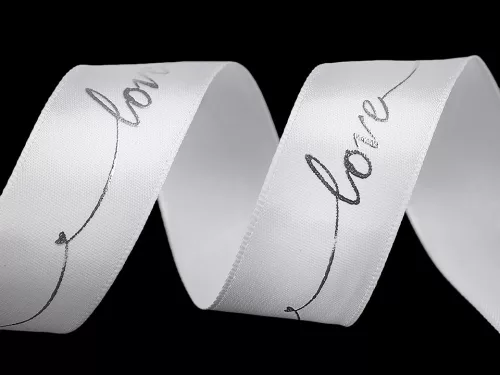 Love (szeretlek) feliratos 26mm széles szatén szalag több színben
