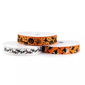 Ripsz szalag Halloweenes mintákkal 25 mm-es
