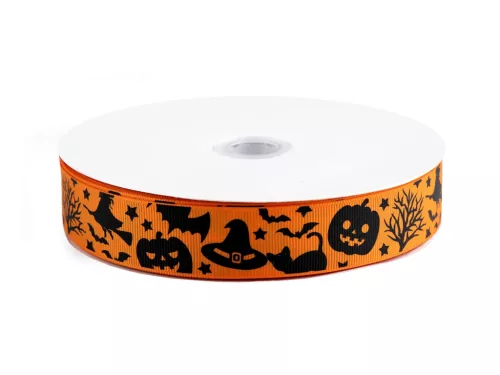 Ripsz szalag Halloweenes mintákkal 25 mm-es
