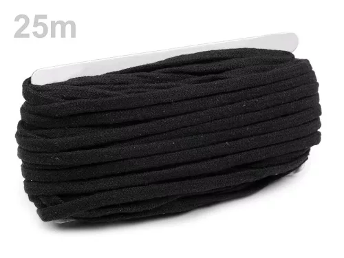 Pamut lapos zsinór (10 mm széles): Fekete