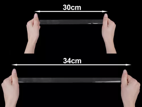 Szilikon gumi, elasztikus: 20 mm széles (melltartó pánt, fehérneműbe stb.)