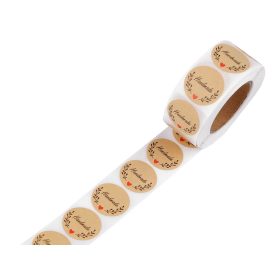   Papír öntapadós ragasztó TÖBB FAJTA Handmade with love, thank you Ø25 mm