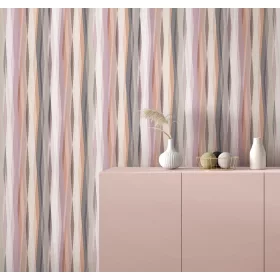   Naomi: Modern mokka orchidea sávmintás (mosható) vlies-vinyl tapéta