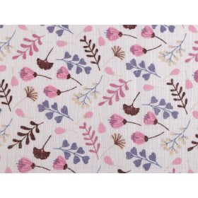   Fehér-rózsaszín termés-leveles mintás tetra pelenka 80 cm széles