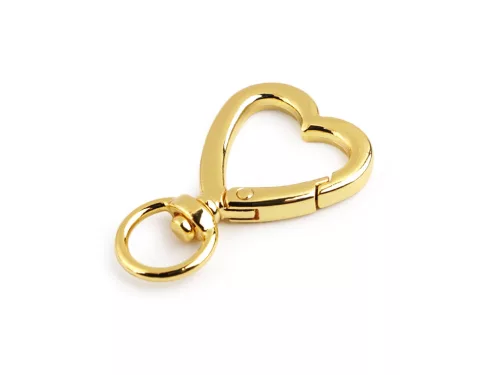 Szívecske fém karabiner forgós fejjel (1 cm-es) több színben