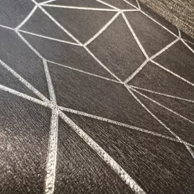   Metálos kollekció Speciel FX2: Antracit geometrikus háló mintás (mosható) vlies-vinyl tapéta