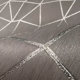   Metálos kollekció Speciel FX2: Melegszürke geometrikus háló mintás (mosható) vlies-vinyl tapéta