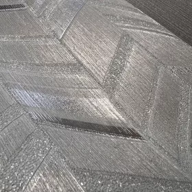   Metálos kollekció Speciel FX2: Ezüstös halszálka-chevron mintás (mosható) vlies-vinyl tapéta