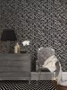 Metálos kollekció Speciel FX2: Fekete-ezüst art deco chevron mintás (mosható) vlies-vinyl tapéta