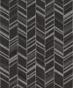 Metálos kollekció Speciel FX2: Fekete-ezüst art deco chevron mintás (mosható) vlies-vinyl tapéta