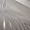 Metálos kollekció Speciel FX2: Ezüstbézs geometrikus ívmintás (mosható) vlies-vinyl tapéta