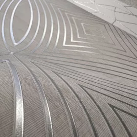   Metálos kollekció Speciel FX2: Ezüstbézs geometrikus ívmintás (mosható) vlies-vinyl tapéta